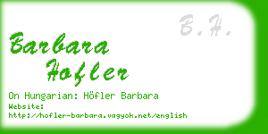barbara hofler business card